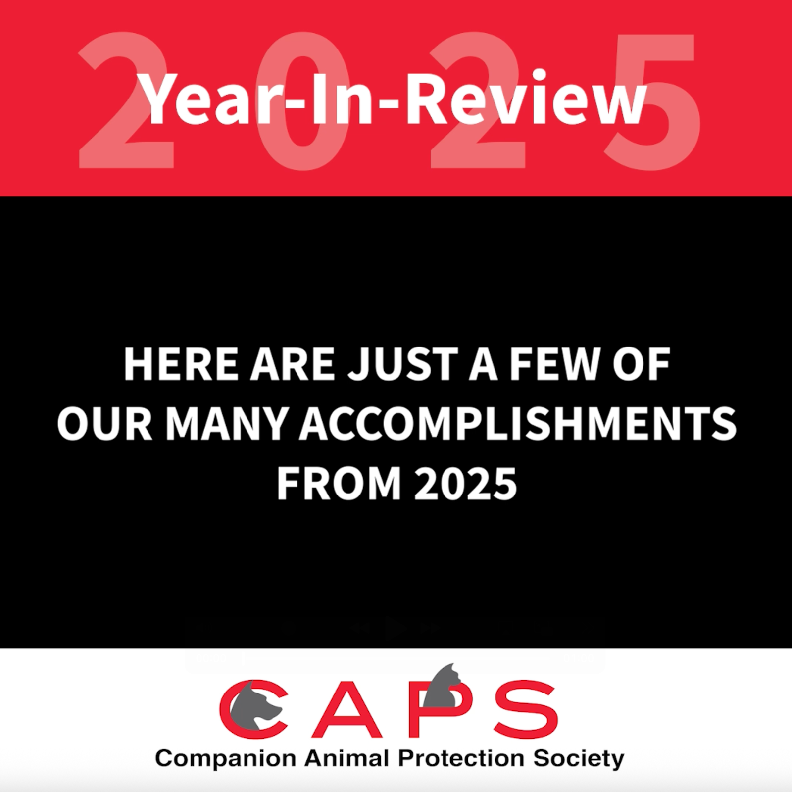 CAPS Efforts and Accomplishments 2025 - Companion Animal Protection Society